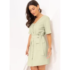 Vestido Em Alfaiataria Verde Claro Quintess