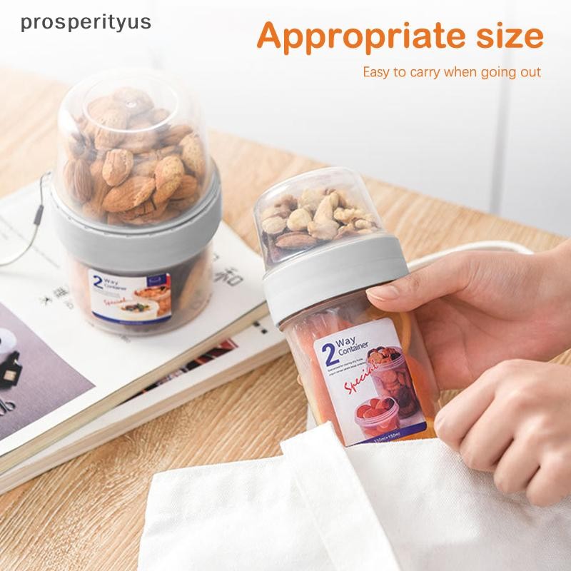 [prosperityus] Café Da Manhã Aveia Cereal Noz Iogurte Salada Copo Selo Recipiente Conjunto Com Garfo Molho Tampa Bento F em Oferta na Shopee