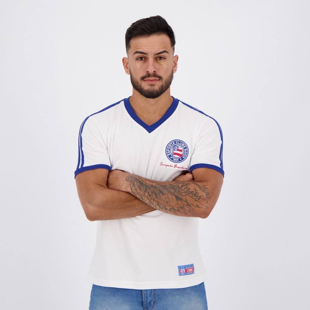 Camisa Bahia Retrô 1988 Branca - Sports & Outdoors
