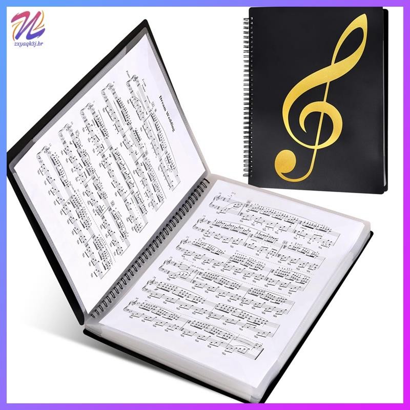Pasta De Partituras , 60 Páginas , Suporte Para Cabe Em Tamanho De Letra A4 , Coro Gravável E Removível (Preta) Fácil In em Oferta na Shopee