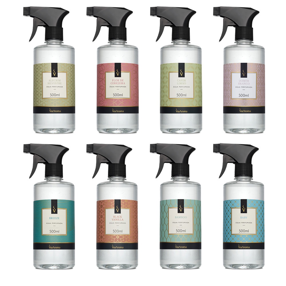 Água Perfumada para Tecidos - Roupas - Lençois - Home Spray - 500ml - Via Aroma
