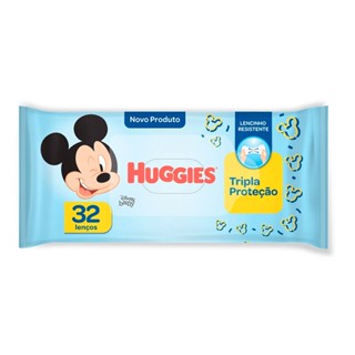 Lenço umedecido Huggies Tripla Proteção 32 Unidades