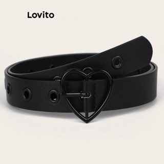 Lovito Casual Cinto Feminino Liso Básico LNA28418 (Preto)