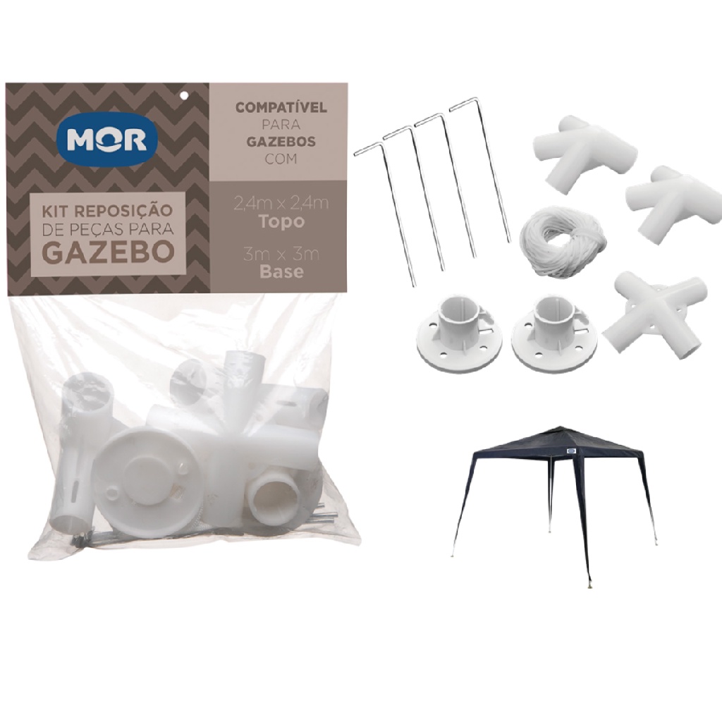Kit Conexão Para Gazebo Tenda Ráfia 240x240 11 Peças Reparo em Oferta na Shopee