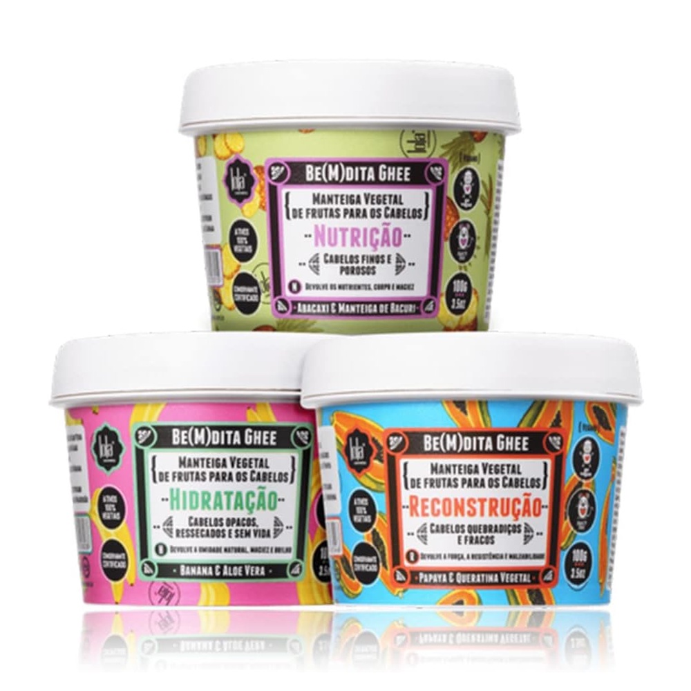 Kit Lola Cosmetics Cronograma Capilar Be(m) dita Ghee 3x100g