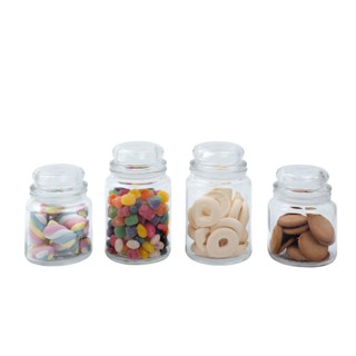 Kit 4 potes de vidro com tampa herméticos redondos 500ml e 800ml - Mozcada