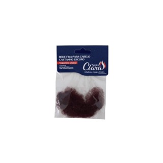 Rede para Cabelo Santa Clara Fina Castanho Escuro c/2un