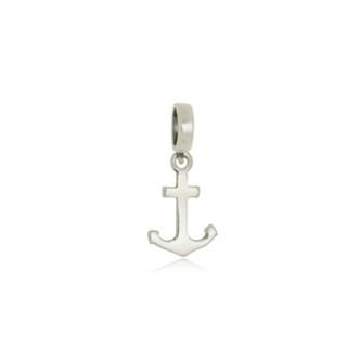 Berloque âncora lisa 7mm x 7mm - Prata 925
