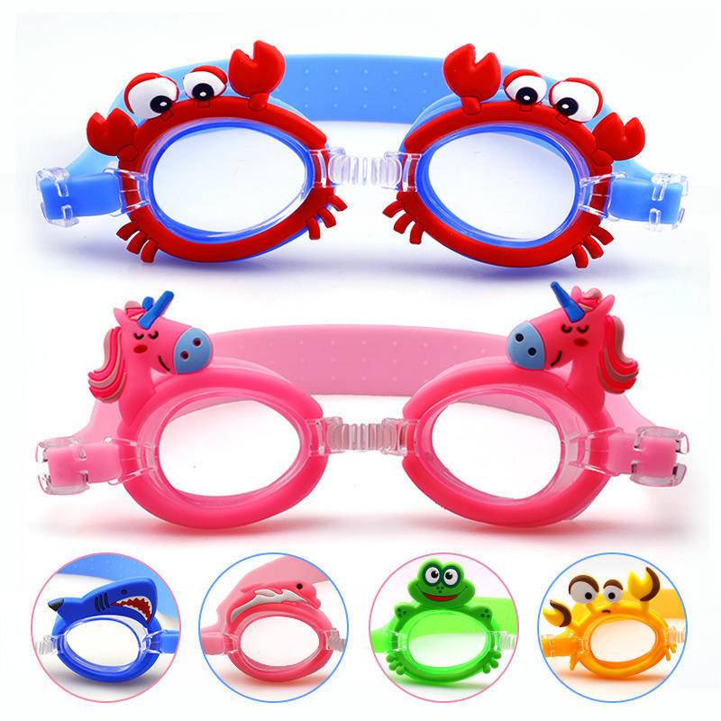 Novos óculos de natação infantis Anti-embaciamento à prova d'água Aprenda a nadar óculos de natação Baby Cartoon Glasses with