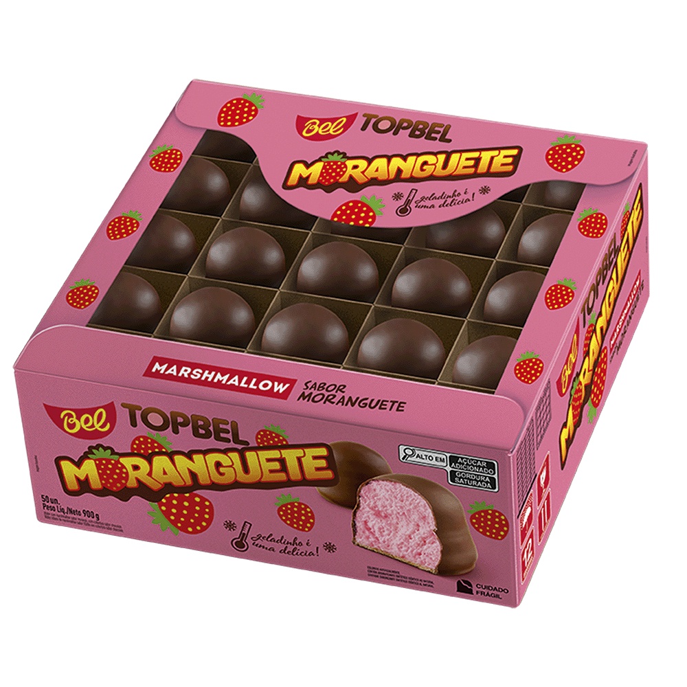 TopBel Ao Leite Recheio Sabor Moranguete 50 un.