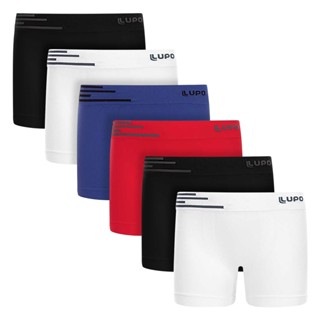 Kit 6 Cuecas Infantil Lupo Boxer Kids Microfibra Sem Costura Original