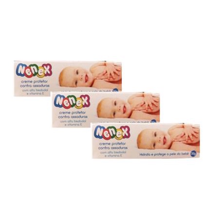 Kit 3 Pomadas / Creme Para Prevenir Assaduras Nenex 50g Hidrata e Protege a Pele do Bebê em Oferta na Shopee