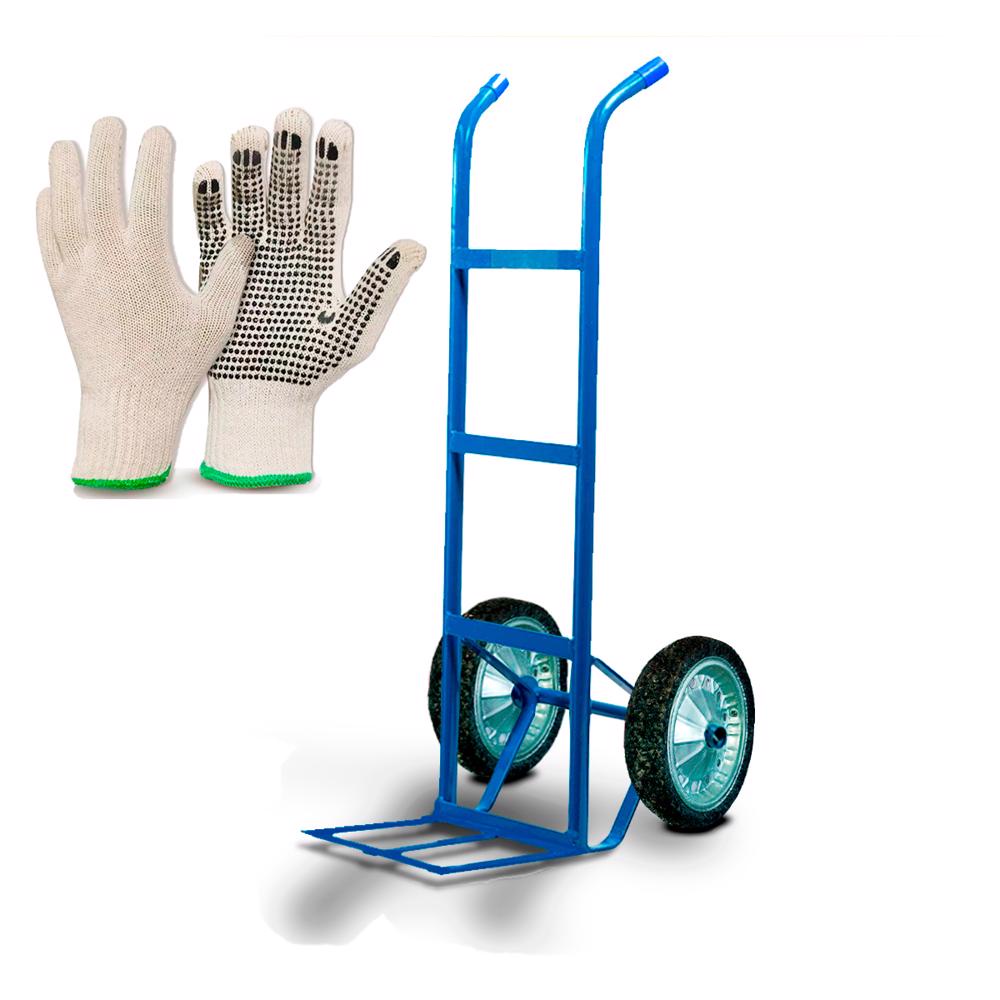 Carrinho de Carga Armazém Transporte Até 150kg Roda Maciça + Luva Pigmentada LDI SAFETY em Oferta na Shopee