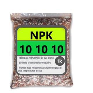 NPK 101010 Adubo Fertilizante  com 1k - Plantas, Flores, Rosas Deserto, Samambaia