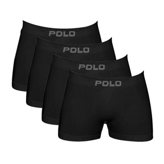 Kit 4 Cuecas Polo 781 Algodão Boxer Sem Costura - Preto