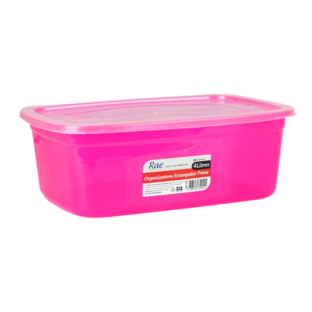 Organizadora Retangular M  1140 Ml  Cor de Acordo com Disponibilidade de Estoque