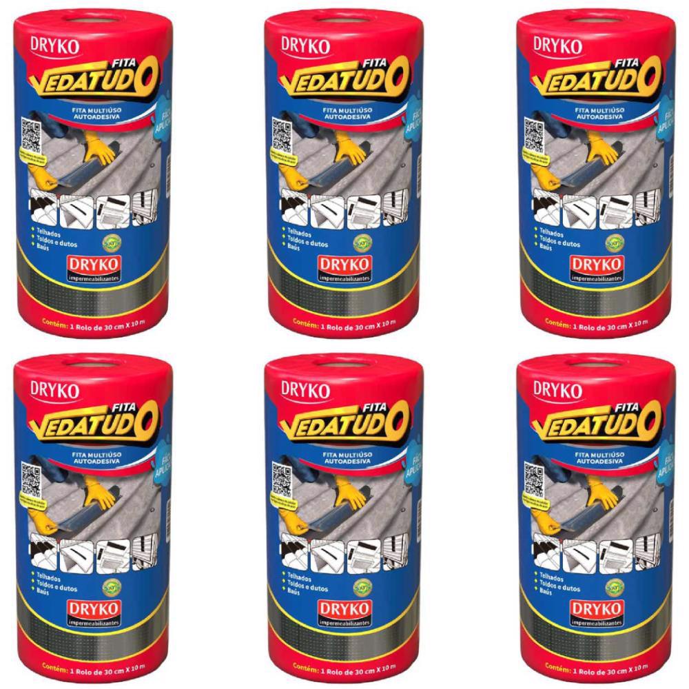 Fita Autoadesiva Asfáltica Vedatudo 30 cm x 10 m 6 Unidades DRYKO