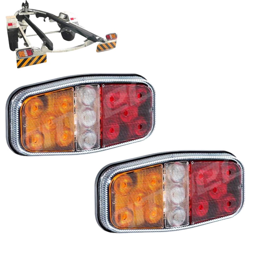 Par Lanterna Carretinha Canoinha Led Prova De Agua + Luz Ré - Spare Parts and Accessories for Vehicles