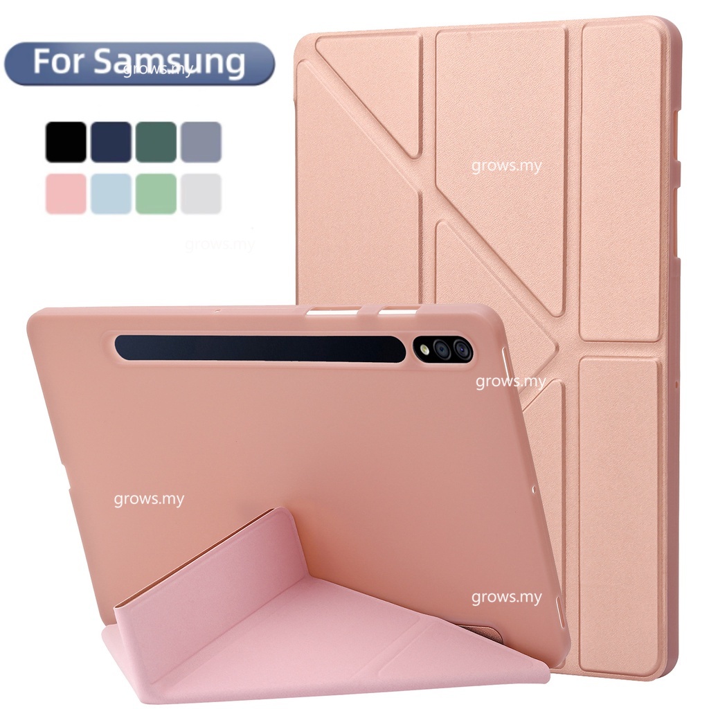 Para Samsung Galaxy Tab S9 FE 5G SM-X516B X510 Estojo S9FE + S9 Plus 12.4 Capa De Couro Inteligente Dobrada Em Y Funda