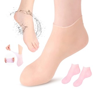 2Pcs Meias De Silicone Para O Cuidado Dos Pés Gel Hidratante Anti-Rachaduras Removedor De Pele Morta Ferramentas De Alívio Da Dor Protetora Pedicure
