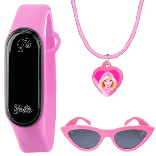 Kit Relogio Infantil digital barbie +colar presente