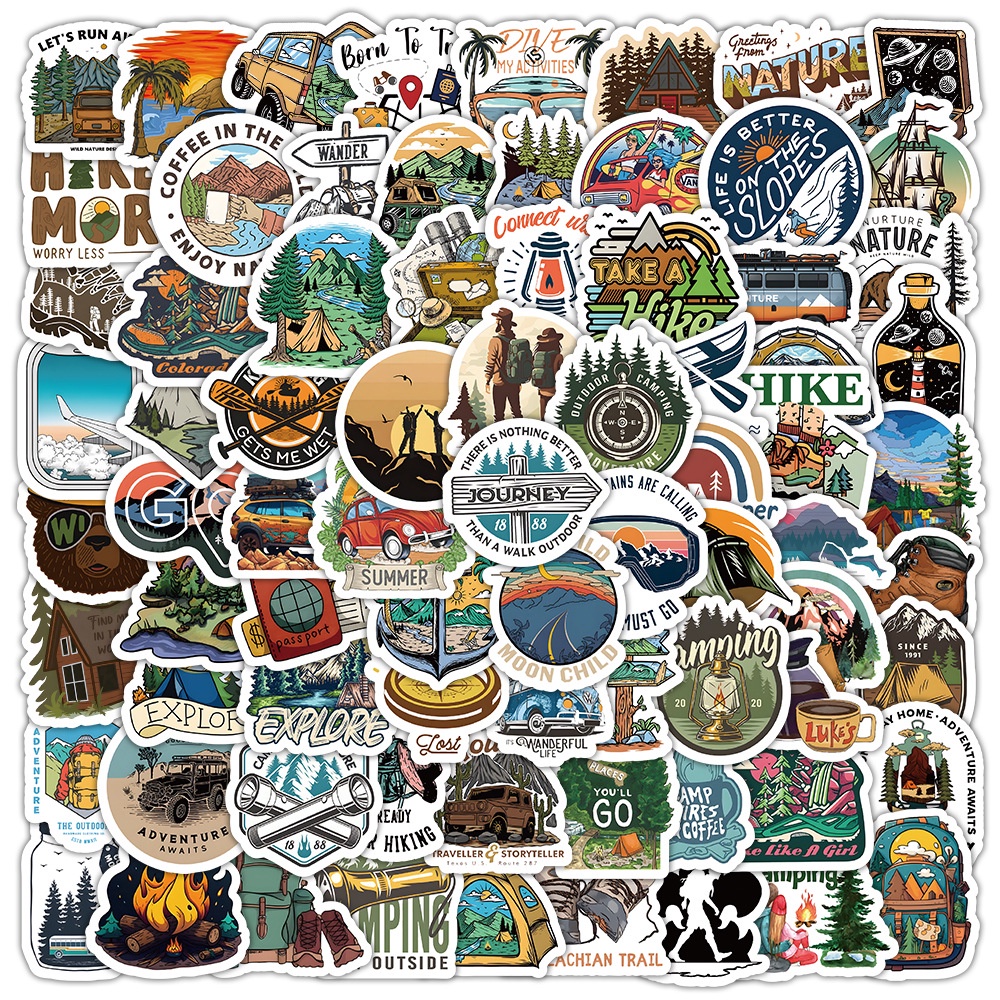 100PCS Viagens Ao Ar Livre Autocolantes De Grafite De Cenário Natural Para Bagagem De Telefone Decalques Notebook Crianças Gravação De Presentesyourlife