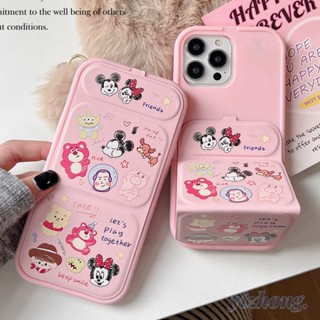 Capa Protetora À Prova De Queda Para iPhone 15 Pro Max 14 13 12 Suporte Traseiro Dobrável Criativo Disney Cartoon Mickey Toy Story TPU PU Leather Anti-Riscos Celular Caixa Macia