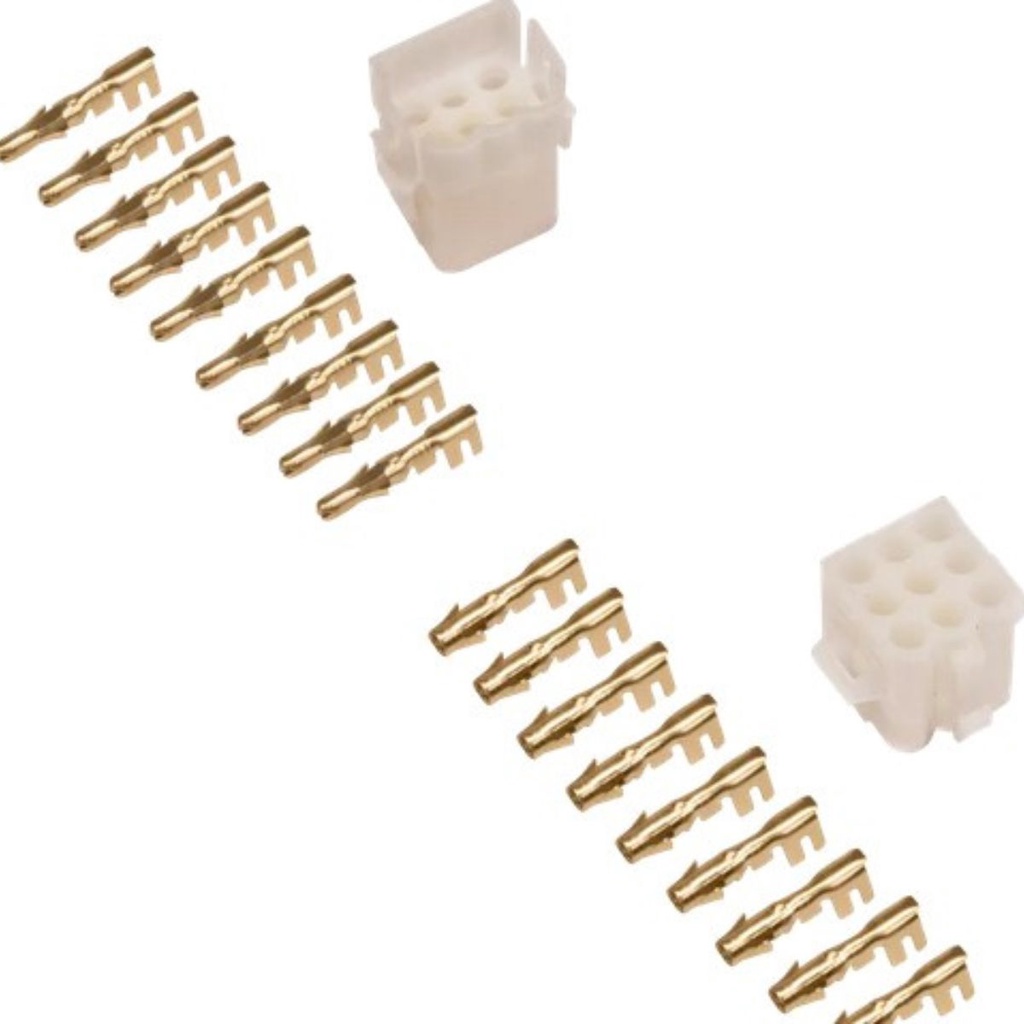 CONECTOR 9 VIAS COM TERMINAIS ENCAIXE PLUG TOMADA SOQUETE