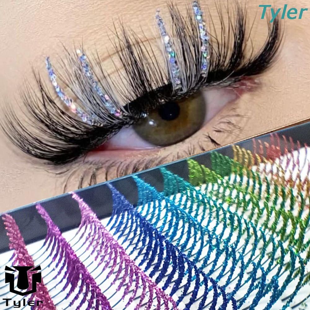 TYLER Cílios Coloridos Glitter Fofos Dramáticos Falsos Segmentados Extensão De Maquiagem Enxerto Individual Cluster em Oferta na Shopee