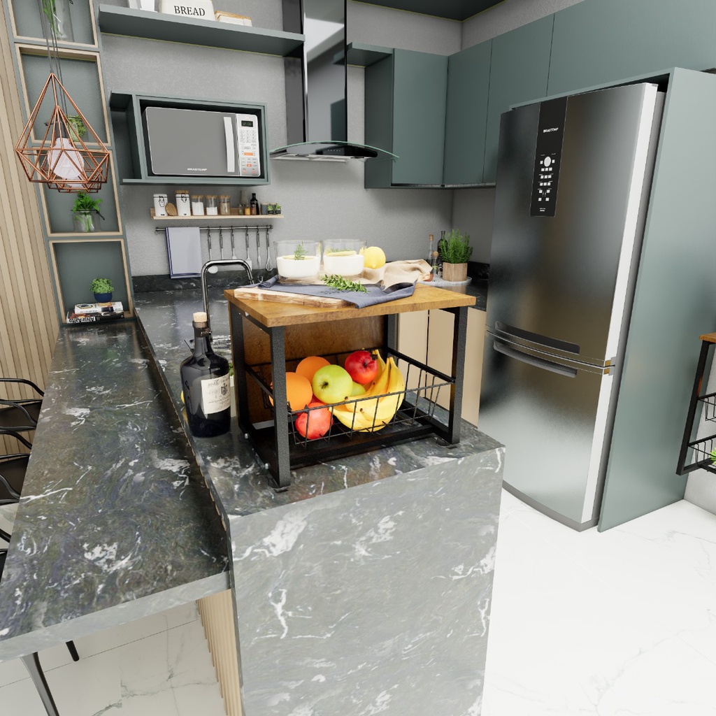 Fruteira Para Bancada Mesa Preto Fosco em Oferta na Shopee