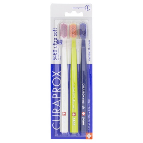 Escova Dental Curaprox Cs5460 Ultra Soft Sensitiv Trio Color em Oferta na Shopee