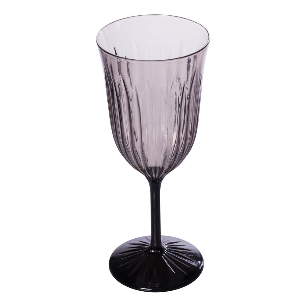 Taça Vinho Lapidada 370 ml Fumê - Home & Living