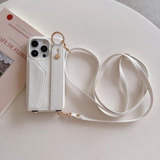 Bolsa De Luxo Para Celular Com Alça De Pulso Padrão Cruzado Oblíquo iPhone15 14 13 12Promax iPhone11 13mini Capa Protetora Em Couro À Prova De Choque E De Queda