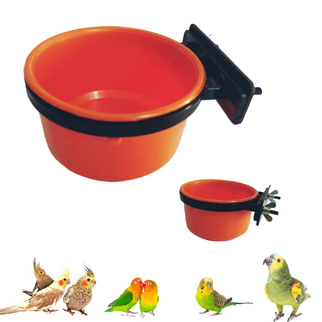 Kit 2 Caneca Comedouro ou Bebedouro c/ Suporte Borboleta 400ml - Calopsita, Papagaio Aves e Passaros diversos em Oferta na Shopee