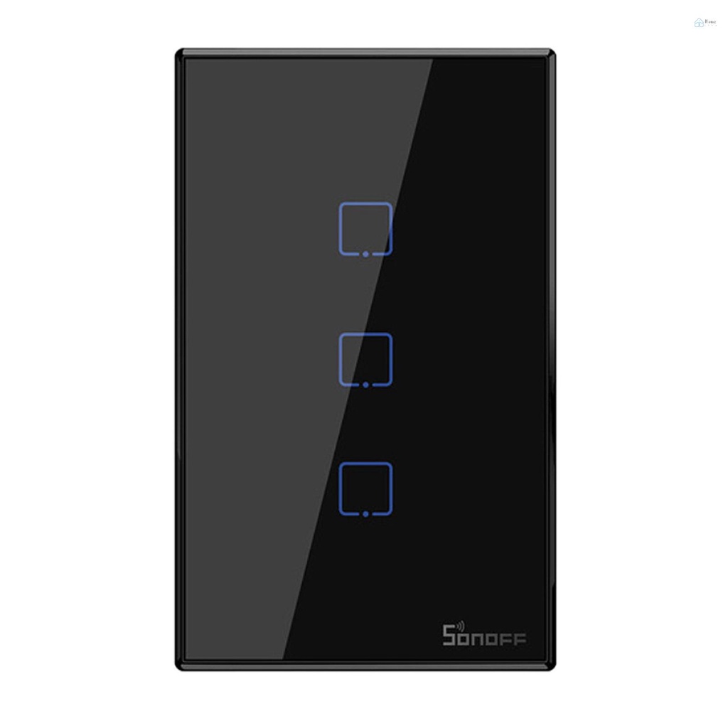 Promotion HL SONOFF T3US3C-TX 3 Gangue Interruptor Inteligente De Luz De Parede WiFi 433Mhz Controle Remoto De RF APP/Touch Control Timer Painel Padrão Dos Eua Compatível Com Google Home/Nest & Alexa