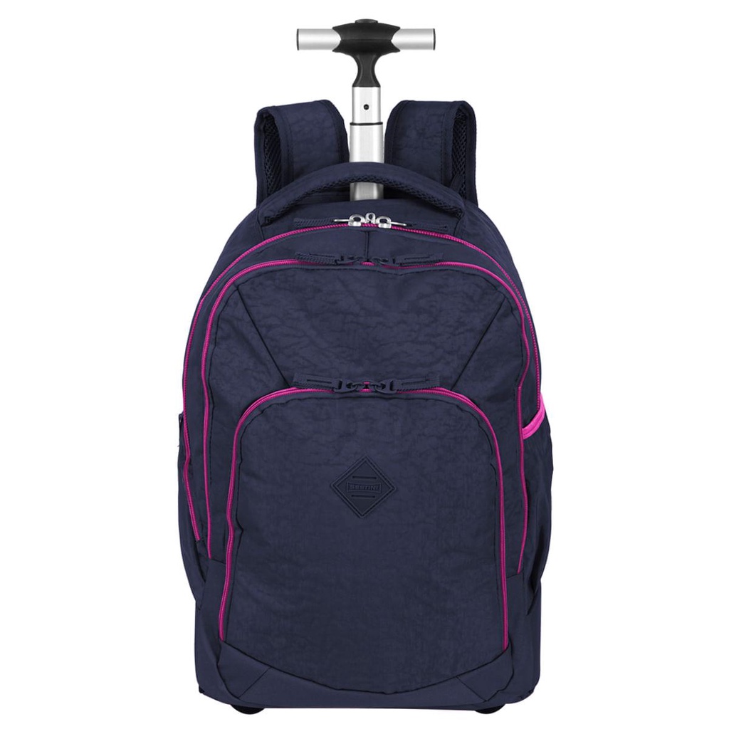 Mochila Carrinho 2 Compartimentos Sestini Rolling Grande Crinkle - Azul Neon em Oferta na Shopee