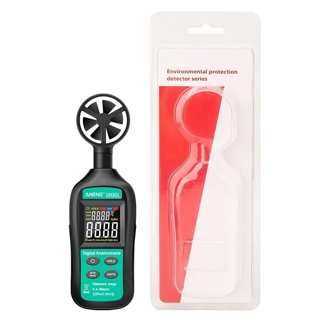 Anemômetro Medidor Velocidade Temp Umidade Vento GN301 NFe