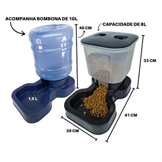 Bebedouro 10 L e Comedouro 8 L porte grande Pet Cães e gatos em Oferta na Shopee