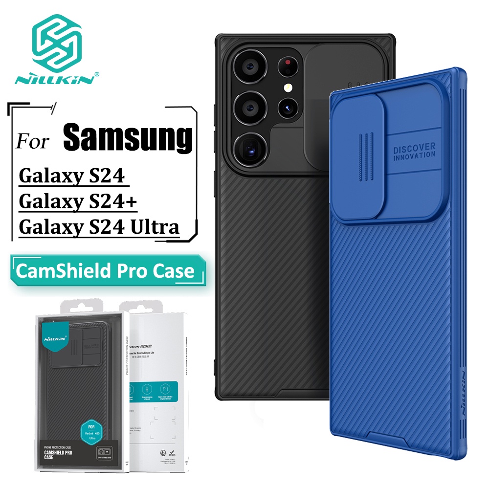 Capa Nillkin CamShield Pro Samsung Galaxy S24 Ultra S24 Plus S24 Proteção Deslizante Da Câmera TPU + PC De Luxo Traseira À Prova De Choque - Mobile & Gadgets