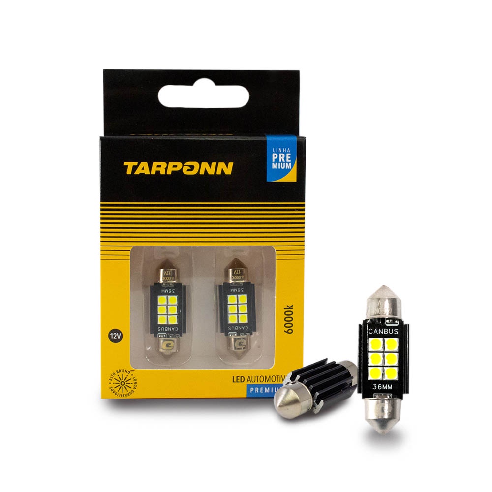 Par Lâmpadas LED Para Interior Carro Canceler Torpedo Com 6 LEDs 36mm em Oferta na Shopee