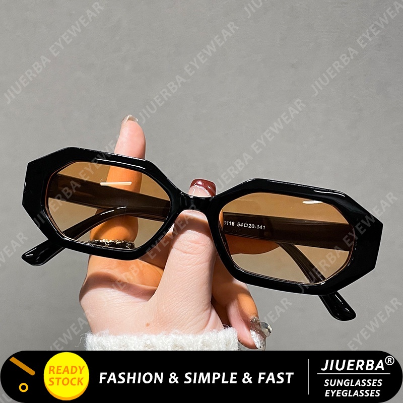 (JIUERBA) Retro Fashion Small Frame Óculos De Sol Coloridos Para Mulheres Hip Hop Homens
