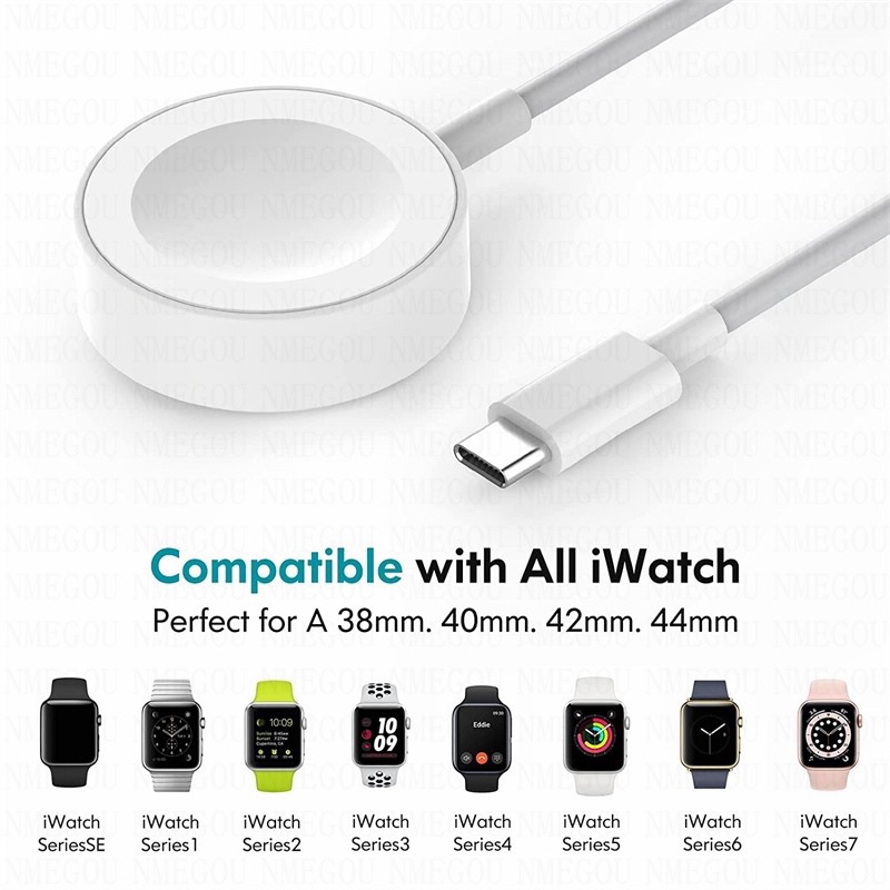 W.BILL Novo Tipo C Carregador Sem Fio Magnético Para Apple Série Relógio Ultra 8 7 6 5 4 3 2 SE Applewatch USB Rápida Cabo De Carregamento Doca