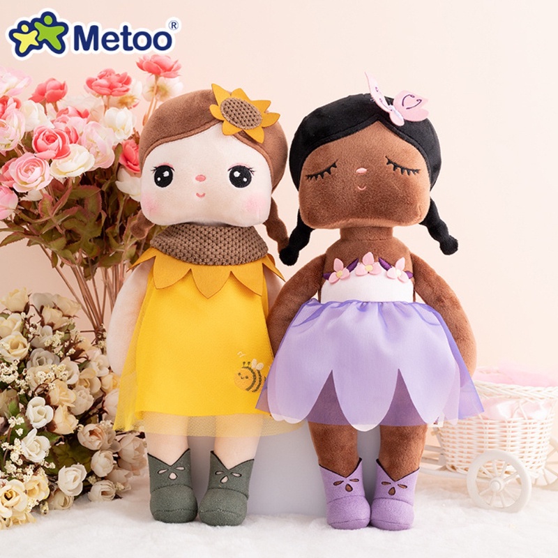 Metoo Original Children's Plush DollsPrincess JasminePrincess Angela Flower Fairy Dolls BirthdayGift Kids Sleeping Dolls