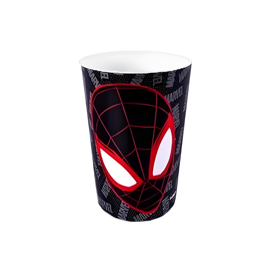 Copo de Plástico Homem Aranha Preto - 320ml - 1 unidade - Plasútil - Rizzo