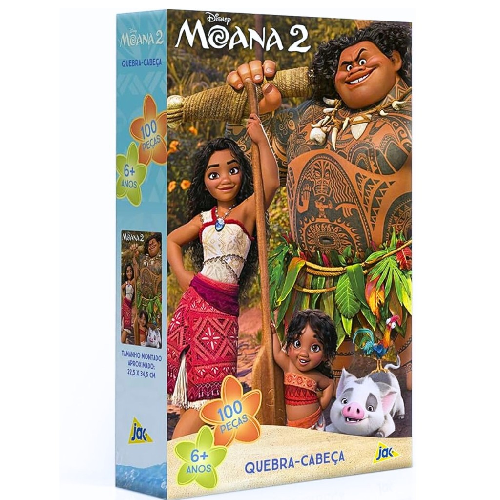 Quebra-Cabeça 100 Peças Moana 2 - 3264 Toyster - Mom & Baby