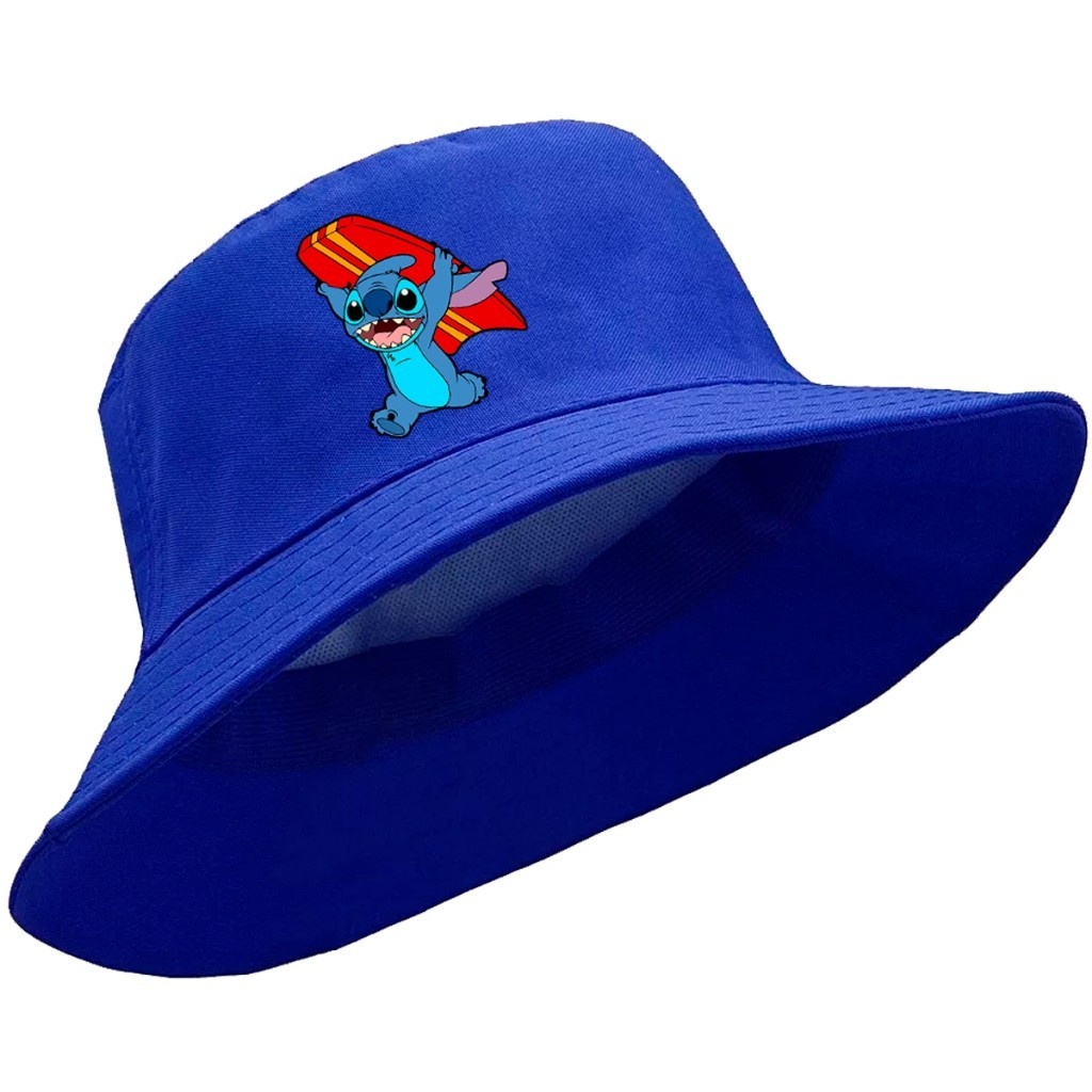 Chapéu Bucket Hat Unissex Lilo Stitch Surf Praia Prancha