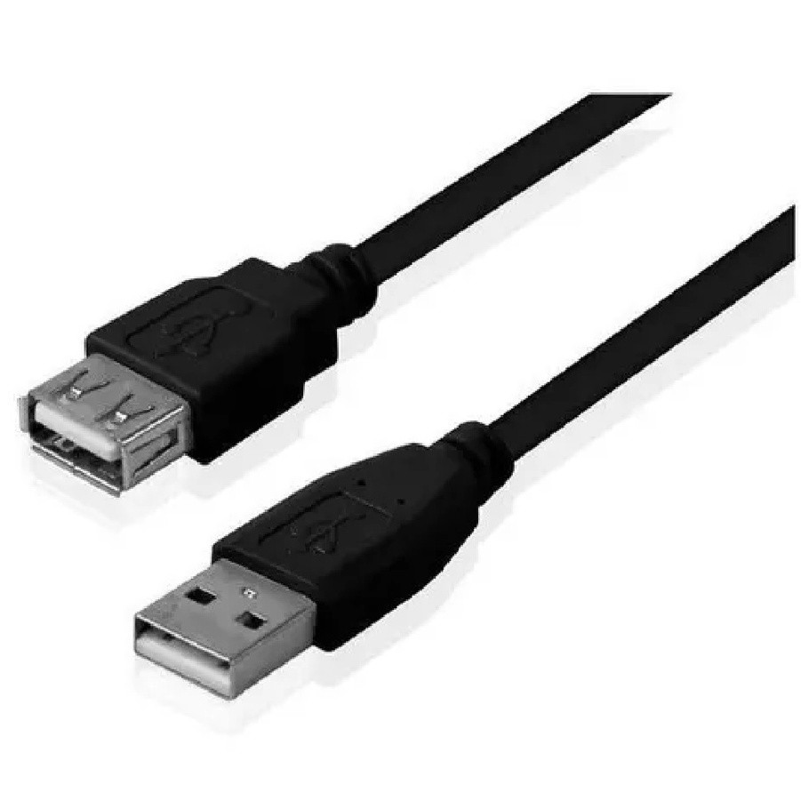 Cabo Extensor Usb 2 Metros Usb A Macho X Usb A Fêmea Extensão Computador Notebook Pen Drive Black