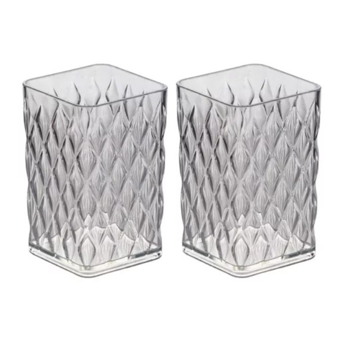 Kit 2 Porta Escova de Dente Glamour Incolor  Acrilico em Oferta na Shopee