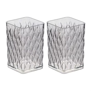 Kit 2 Porta Escova de Dente Glamour Incolor  Acrilico em Oferta na Shopee