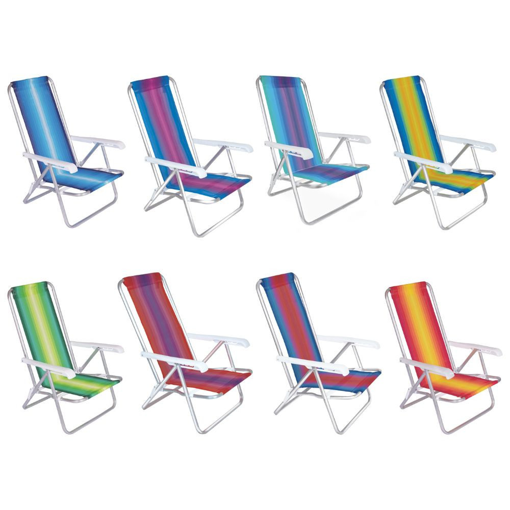Cadeira de Praia MOR Reclinável Aluminio em Oferta na Shopee